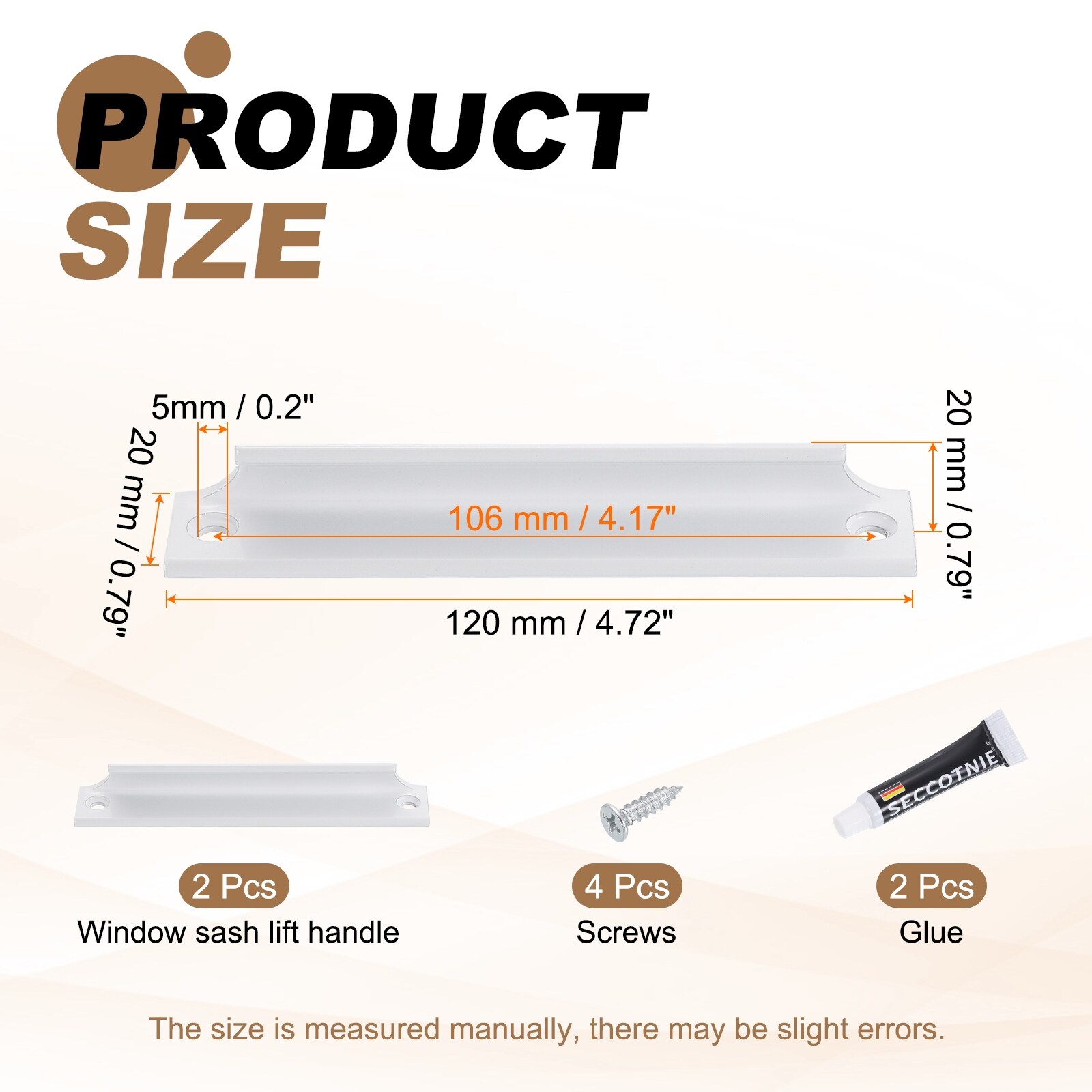 Drawer Pulls Handles, Window Sash Lift Handle Finger Pulls with Mounted Screw Glue for Sliding Window Drawer