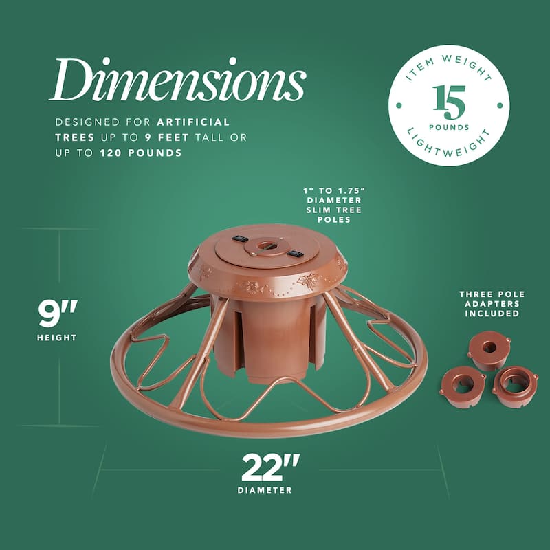 Home Heritage Rotating Tree Stand Base w/ Cascade 7 Ft Pre-Lit Holiday Tree - 27.3