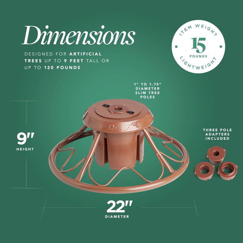 Home Heritage Rotating Tree Stand Base w/Stanley 9' Skinny Pencil Christmas Tree - 22.37