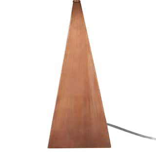 Nourison 21" Copper Finish Wood Triangle Table Lamp