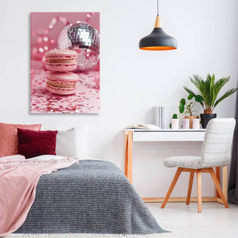 Stupell Pink Macaron Disco Canvas Wall Art Design By LSR Design Studio
