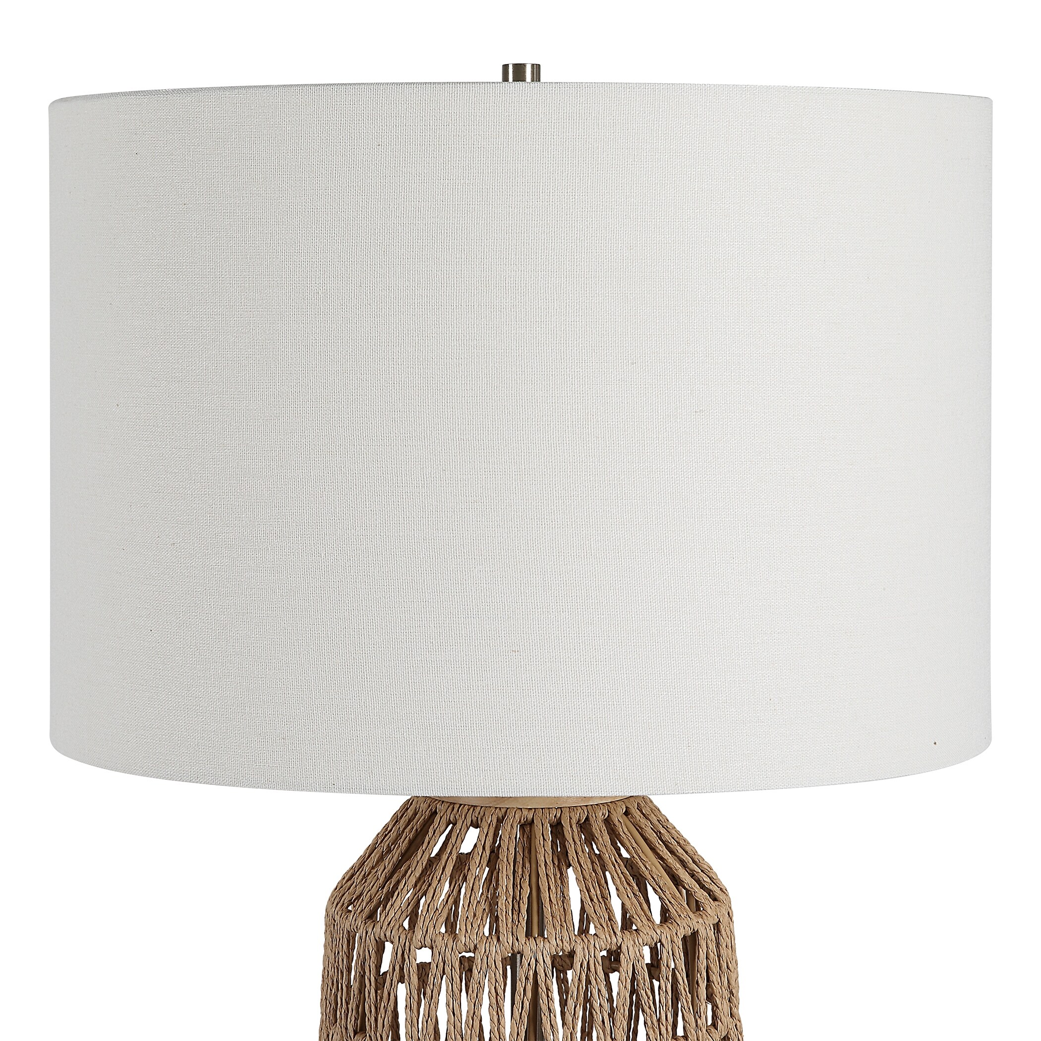 The Gray Barn Woven Natural Rope and Light Oak Wood Table Lamp