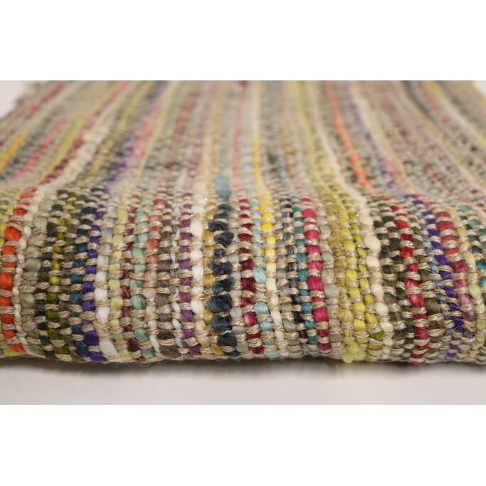 Home&Manor Handcrafted Wool & Cotton Throw Blanket Tan Shimmer