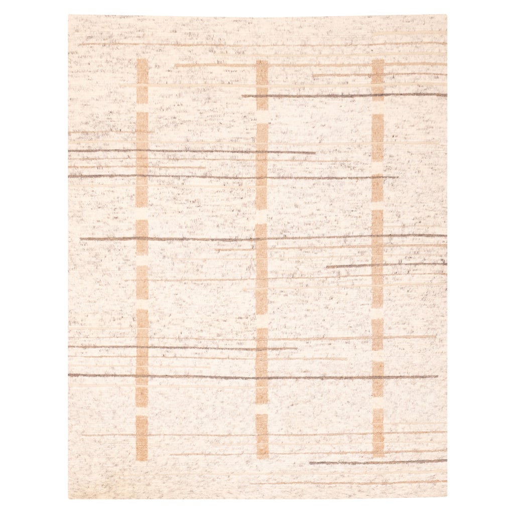 ECARPETGALLERY Hand-knotted Tangier Ivory Wool Rug - 8'2 x 10'0