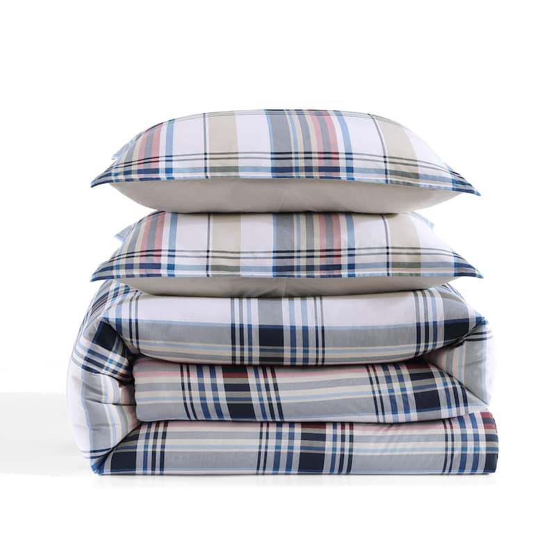 Tommy Hilfiger Waterbury Plaid Cottton Blue Duvet Cover Set