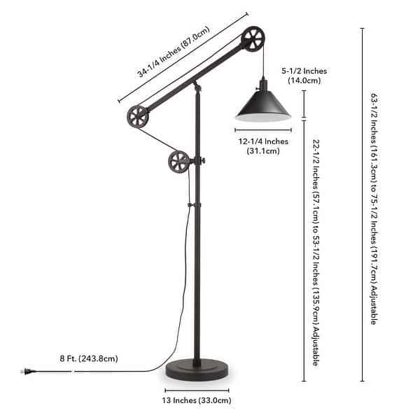 Devonshire Floor Lamp In Blackened Bronze With Pulley System On Sale