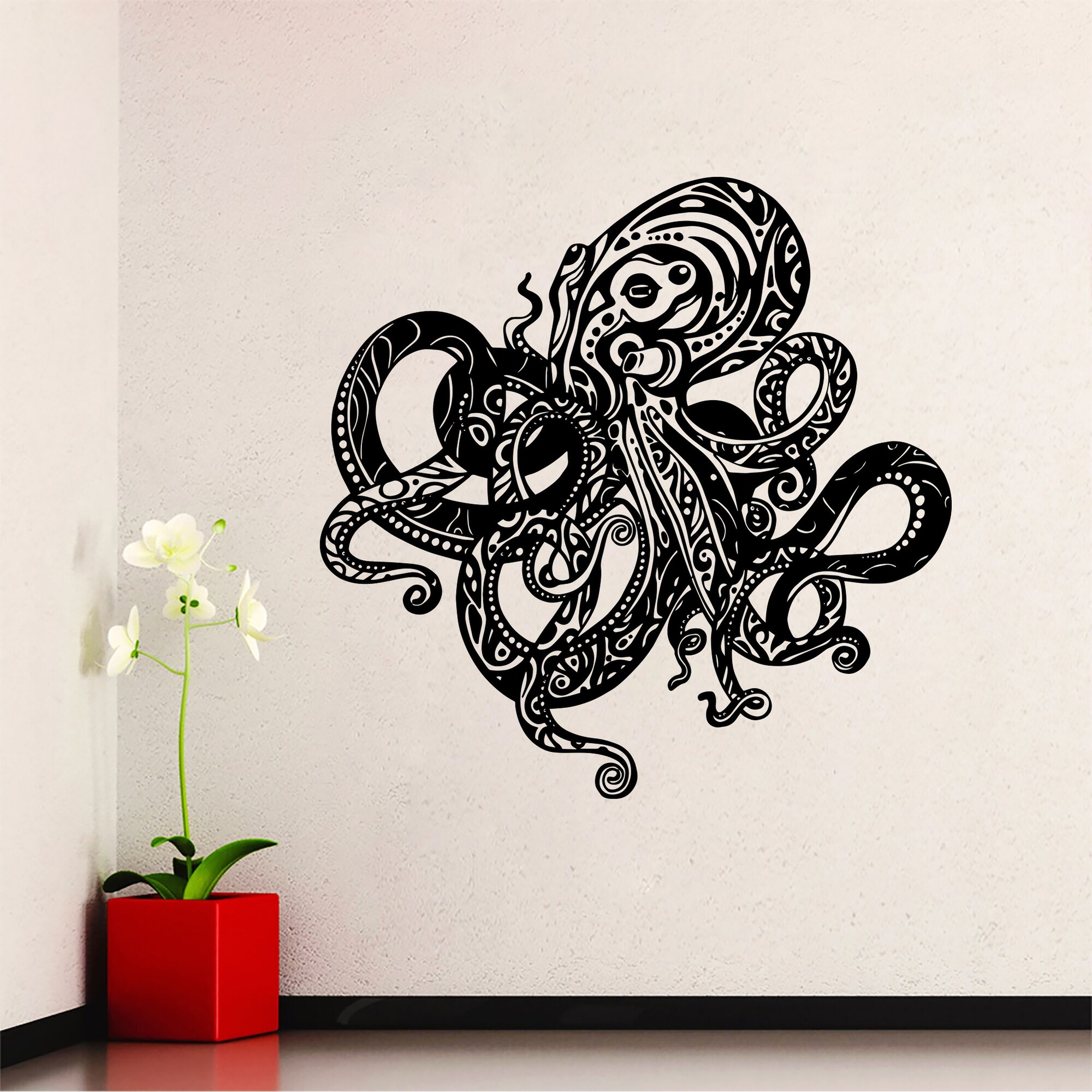 Octopus Wall Decal Kraken Tentacles Nautical Decor Overstock 32768517