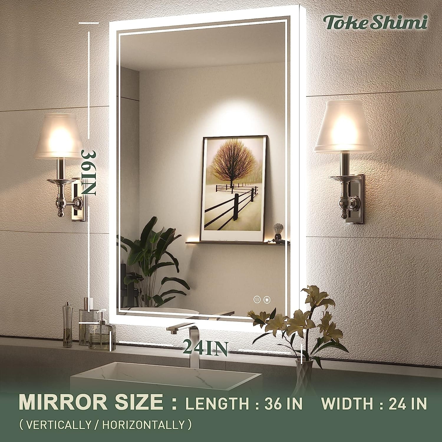 TokeShimi LED Bathroom Vanity Mirror, Anti-Fog Dimmable Wall Mirror Bed  Bath  Beyond 34827049