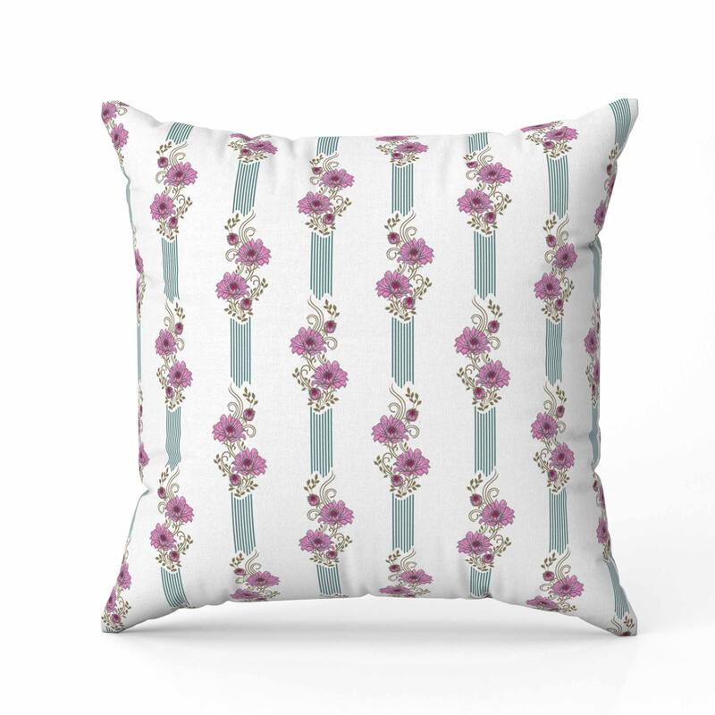 Floral Luminosity Faux Suede Reversible Throw Pillow White and Pink