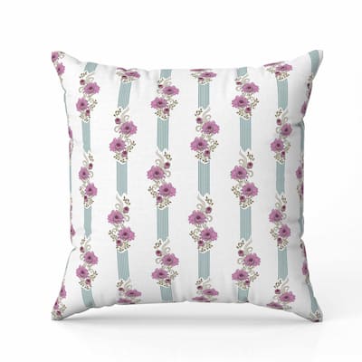 Floral Luminosity Faux Suede Reversible Throw Pillow White and Pink
