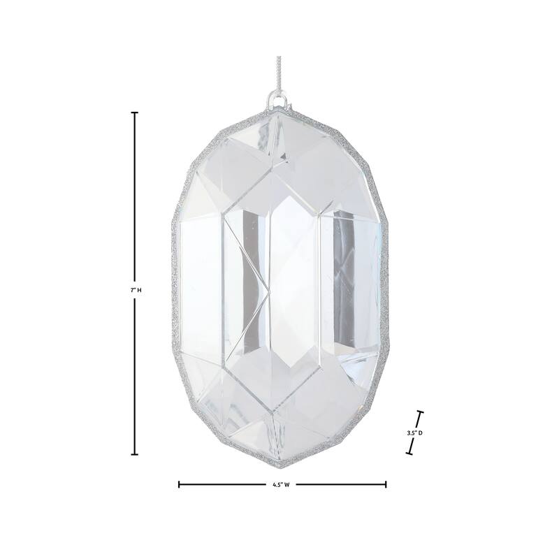 6.5" Acrylic Oval Precious Gem Ornament Set of 3