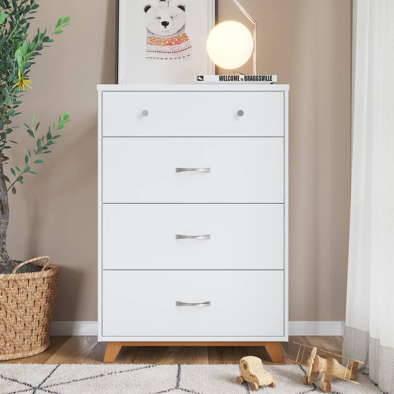 Soho 4 Drawer Chest - White/Natural
