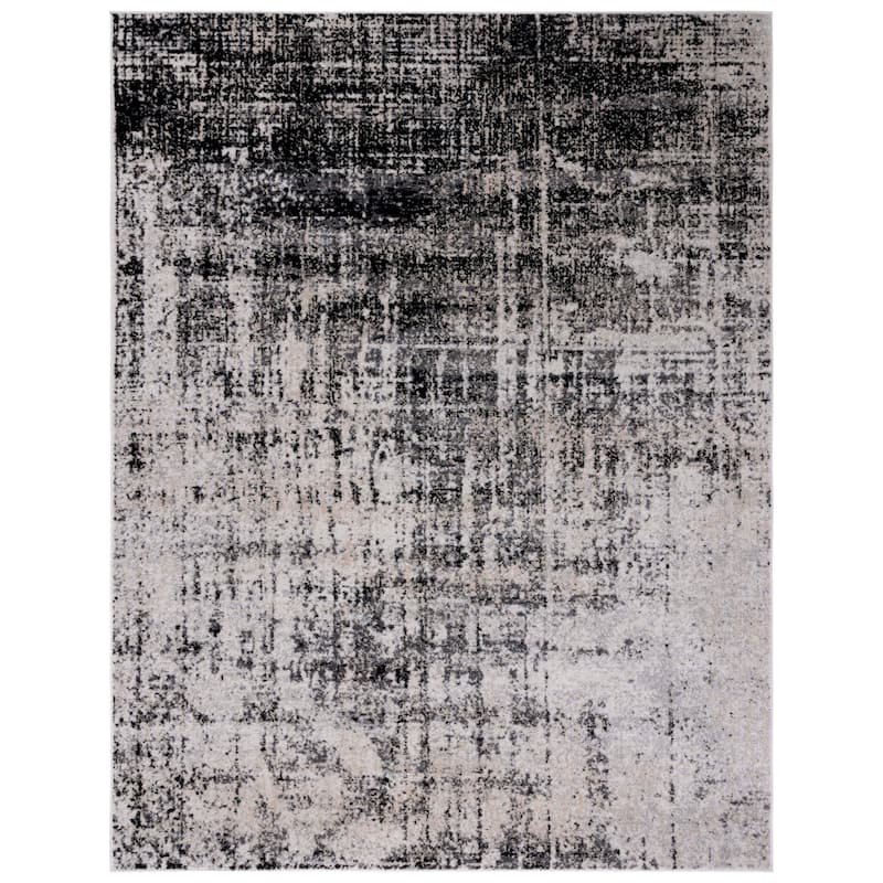 SAFAVIEH Adirondack Guillerma Modern Abstract Distressed Rug - 11' x 15' - Silver/Black