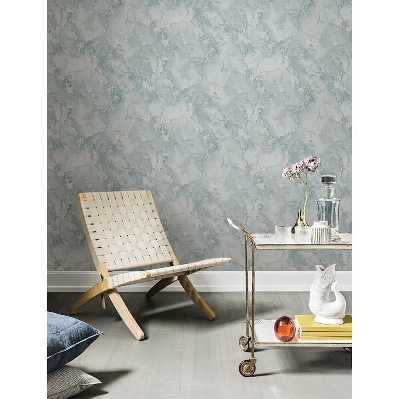 Advantage Grandin Light Blue Marbled Wallpaper