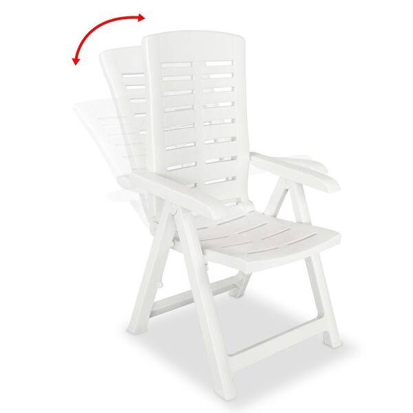 Shop Vidaxl Reclining Garden Chairs 4 Pcs Plastic White Overstock 28948208