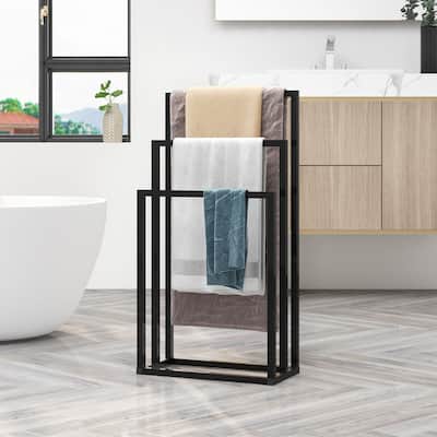 Metal Freestanding Towel Rack 3 Tiers Hand Towel Holder Organizer for Bathroom Accessories