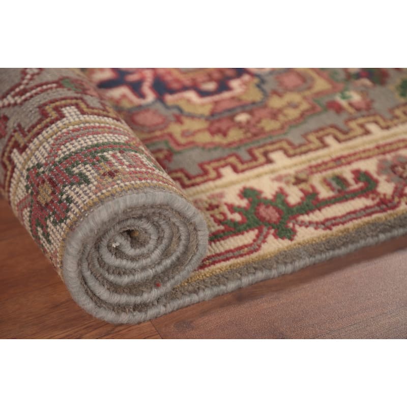 Geometric Heriz-Serapi Accent Rug Handmade Oriental Wool Carpet - 2'6"x 5'10"