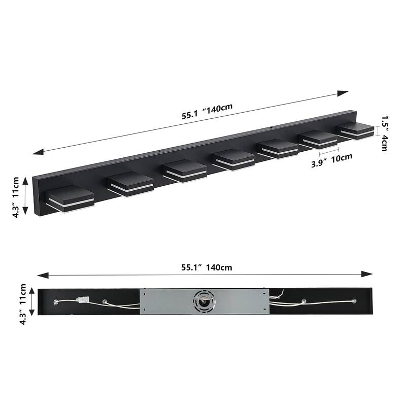 Modern LED Vanity Light, 7-Lights Wall Sconce for Bathroom and Mirror, Sleek Minimalist Design, Energy-Efficient