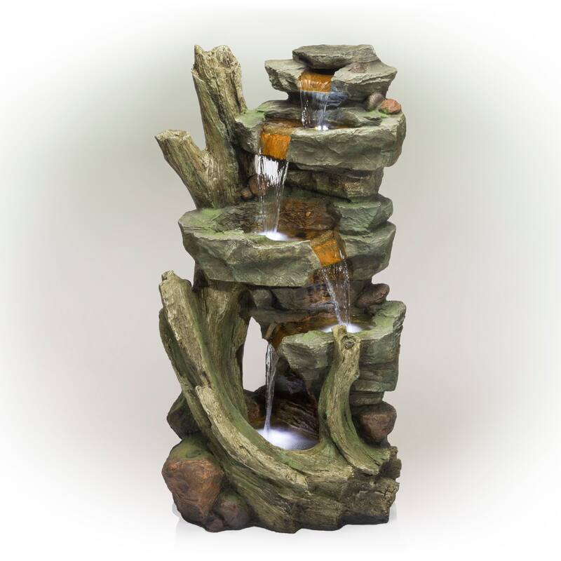 Curved Log Rainforest w/ LED light