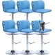 preview thumbnail 83 of 109, Modern Upholstered Swivel Adjusatble Height Leather Barstools Set of 6 Set of 6 - Blue