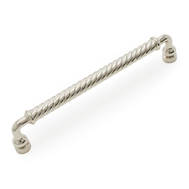RK International Twisted 8 Inch Center to Center Handle Cabinet Pull - Polished Nickel