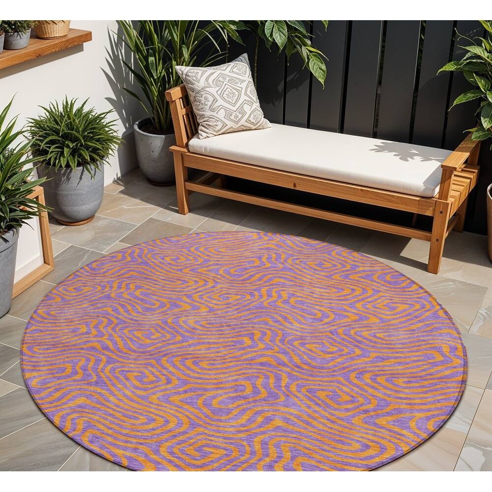 HomeRoots Abstract Transitional Rectangle Outdoor Rug