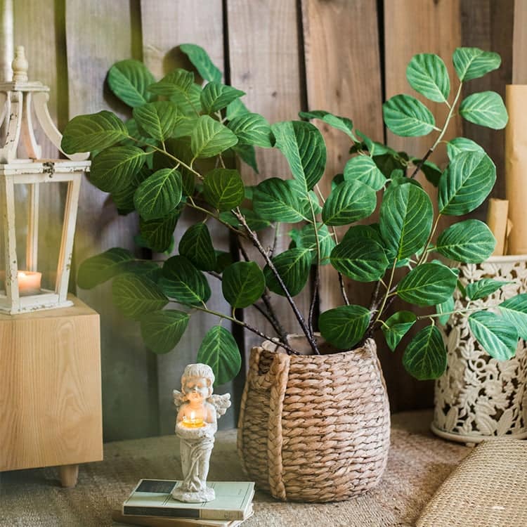 RusticReach Large Rope Basket Cement Planter