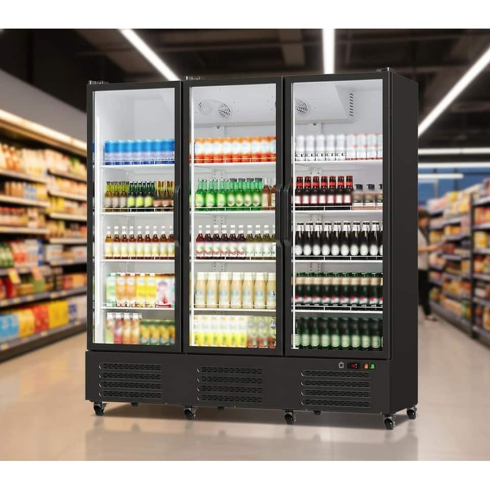 3 Glass Door Display Refrigerator, 55 Cu.Ft.