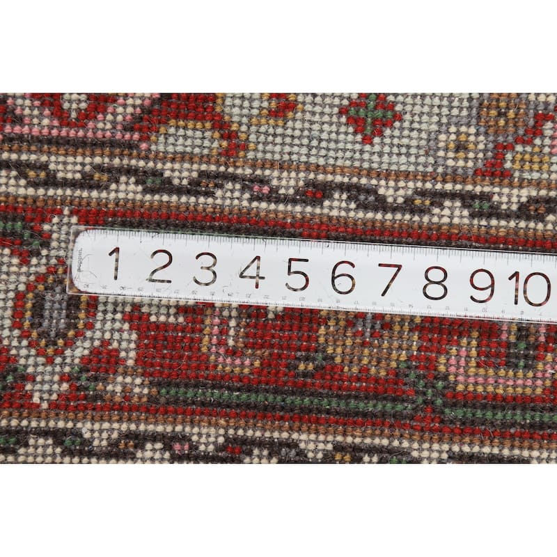 Hand Knotted Oriental 100% Wool Carpet Transitional Geometric Green Khotan Area Rug - 5' 1'' X 3' 1''