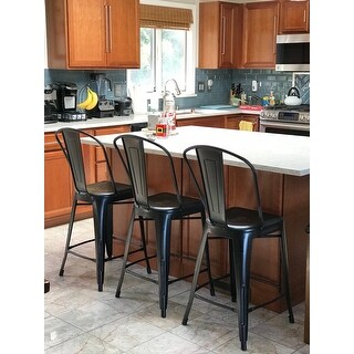 Carbon Loft Ernest Distressed Metal Indoor 24-inch Counter Stool