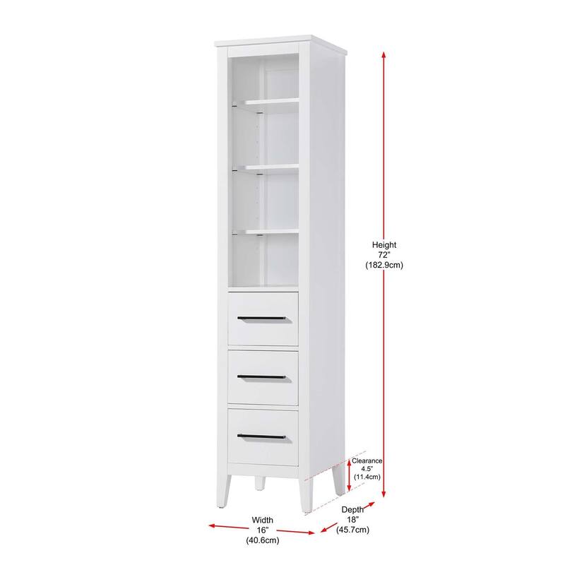Laura 16-28 Inch Open Shelving Bath Storage Cabinet