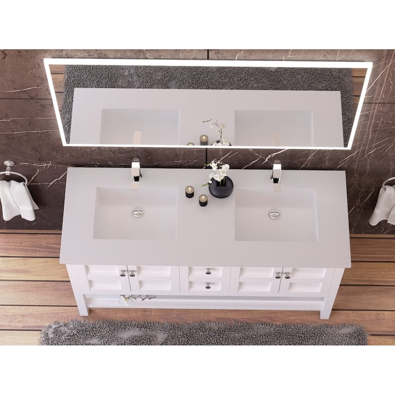 Alicia 60" Bathroom Vanity Set - White Top