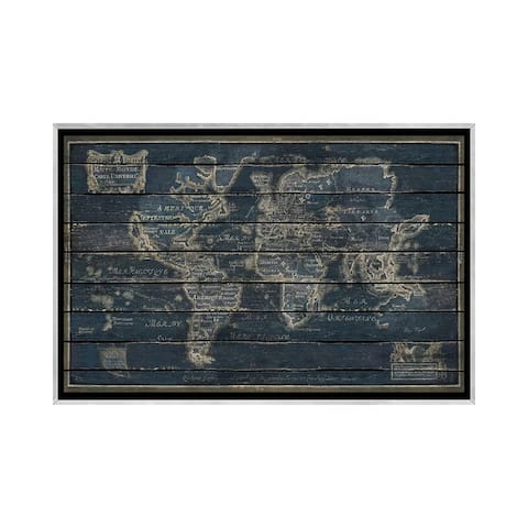 iCanvas "Mappe Monde" by Diego Tirigall Framed