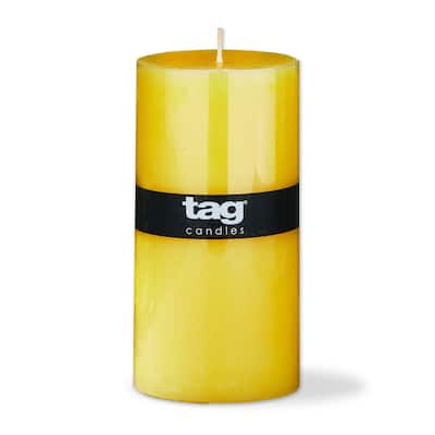 Color Studio 3X6 Pillar Yellow Smokeless Paraffin Wax Burn Time 85 Hours