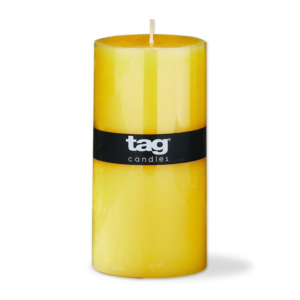 Color Studio 3X6 Pillar Yellow Smokeless Paraffin Wax Burn Time 85 Hours