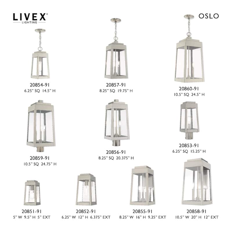 Livex Lighting 3-Light Outdoor Pendant Lantern, 20860