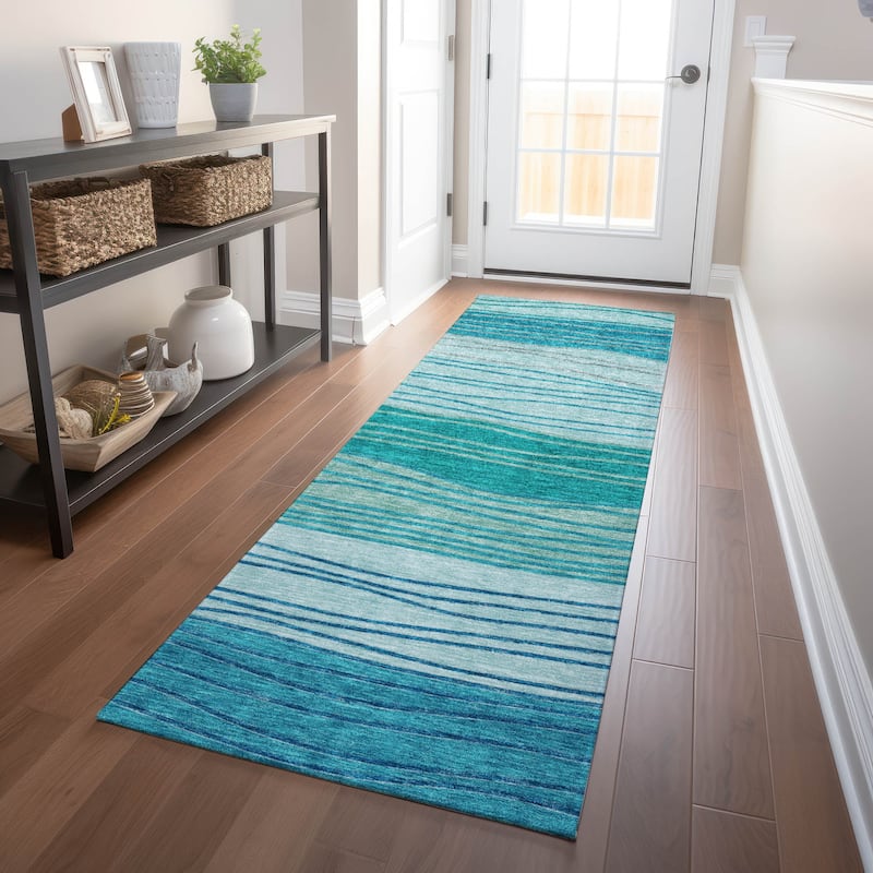 Premium Washable Super Soft Modern Ombre Mayfield Rug - Sky - 2' 3" x 7' 6" - Runner