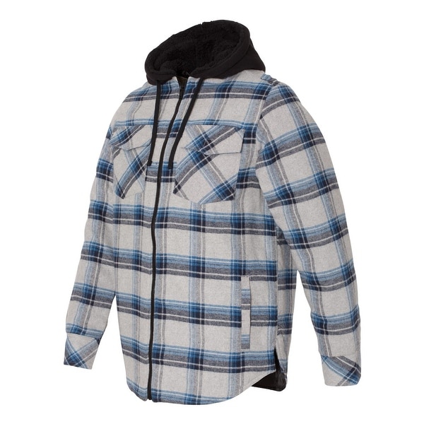 men's quilted flannel jacket with hood