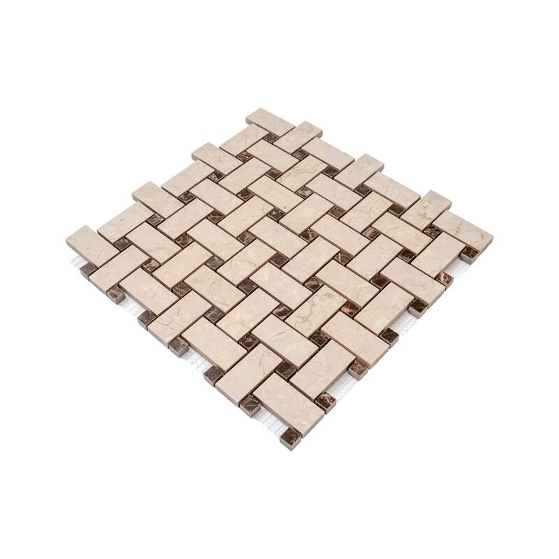 Regalia 12x12 in. Matte Gres Porcelain Basketweave Mosaic Wall and Floor Tile (5.82 sq ft/case, 6-Pack)