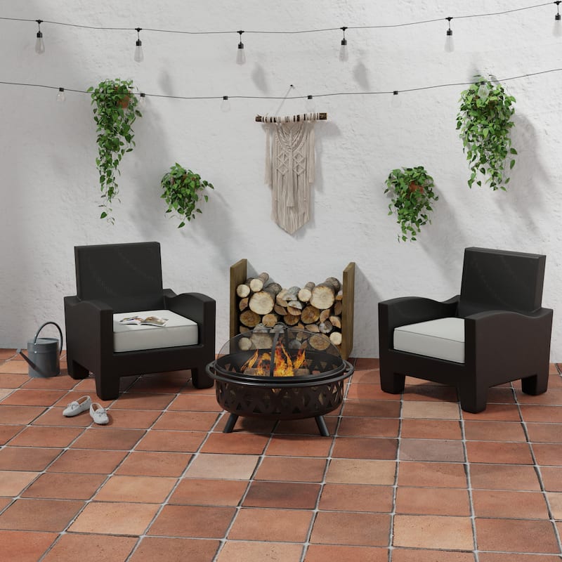 Sunbrella 23" x 22" Grey Solid Outdoor Deep Seat Cushion with Ties and Welt - 21.5'' L x 22.5'' W x 4'' H