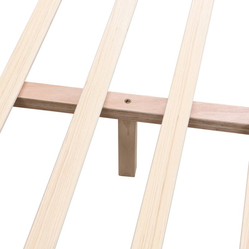 Queen Bed with LED Lights and Cushion Headboard, No Box Spring Needed