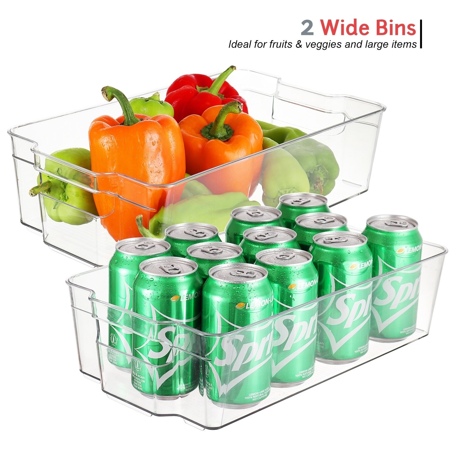 8 Pieces Refrigerator Organizer Bins Clear Plastic Bins for Fridge