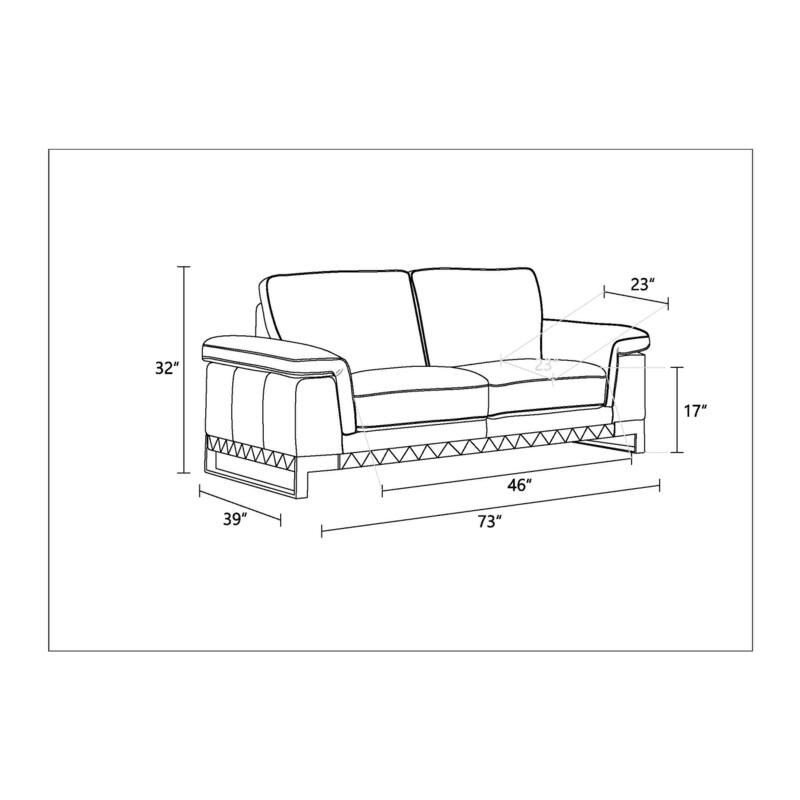 Top Grain Italian Leather Loveseat