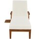 preview thumbnail 14 of 16, Outdoor Solid Wood Chaise Lounge, Patio Reclining Daybed with Wheels