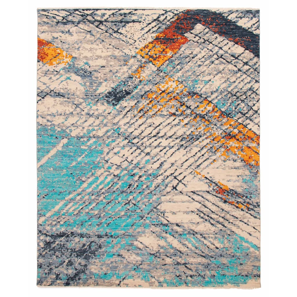 ECARPETGALLERY Hand-knotted Mystique Ivory Wool Rug - 9' 3" x 11' 9"