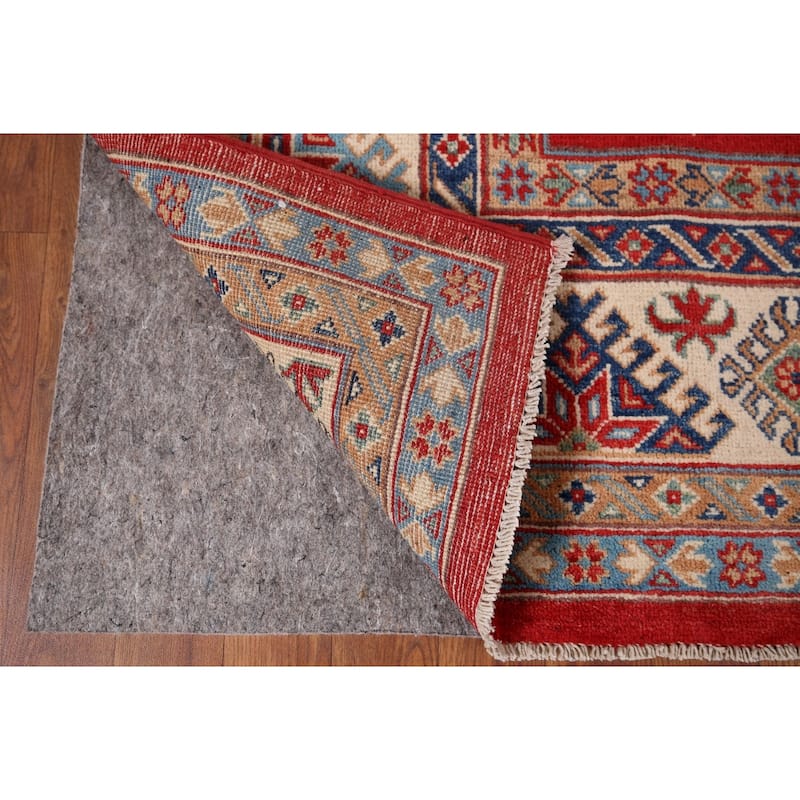 Red Kazak Area Rug Hand-Knotted Oriental Wool Carpet - 6'5" x 9'9"