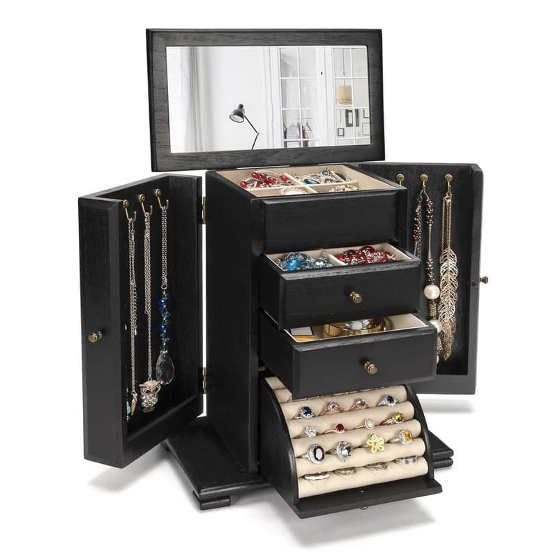 Jewelry Box for Women - 6.3"D x 10.4"W x 12.6"H