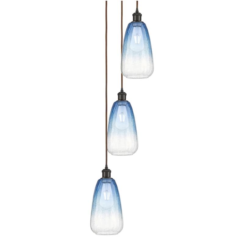 Innovations Lighting 113B-3P-40-13 Brookhaven Almond Pendant - Oil Rubbed Bronze / Sapphire Blue