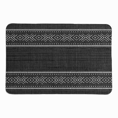 Laural Home Sierra Black and White II Memory Foam Rug