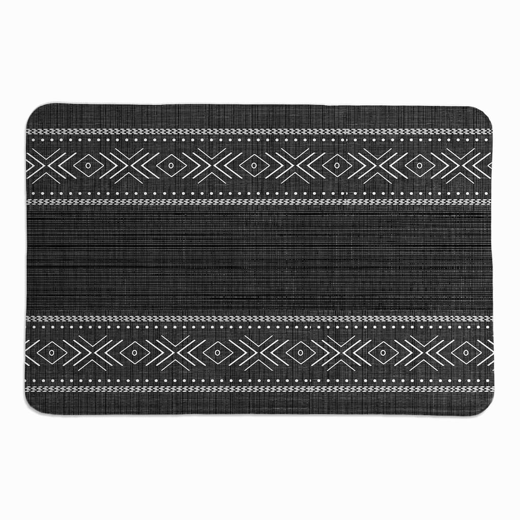 Laural Home Sierra Black and White II Memory Foam Rug